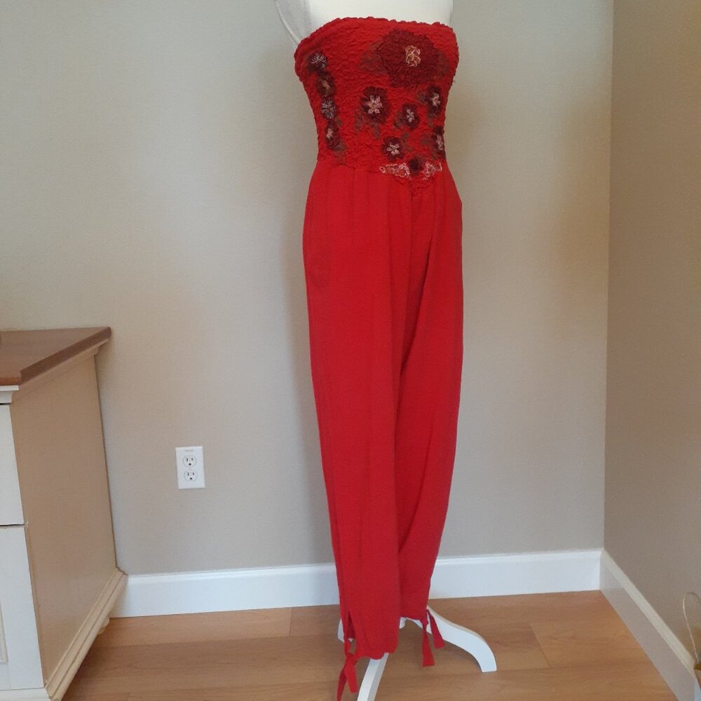 Free People Karan Smocked Jumpsuit NWT